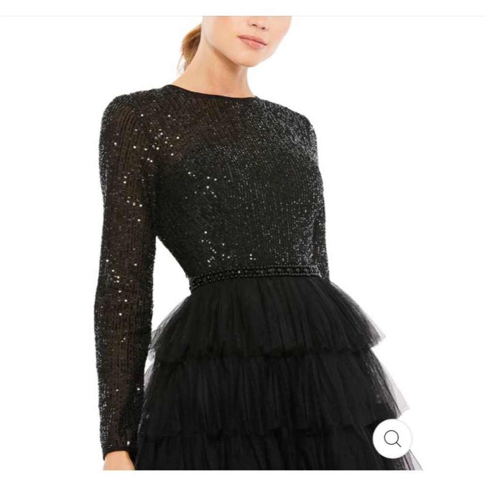 Mac Duggal Plus Size Sequin Layered Ruffle Tulle … - image 7